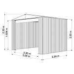 Absco 3023BRK 3.00m x 2.26m x 2.30m Gable Garden Shed Large Garden Sheds Colorbond Roller Door